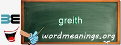 WordMeaning blackboard for greith